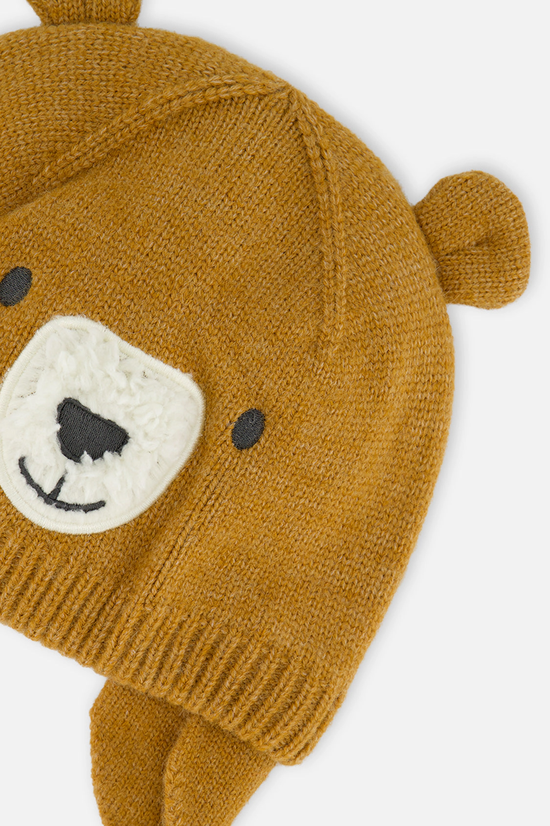 Deux par Unisex Bear Winter Knit Hat with Ear Flaps and Ears