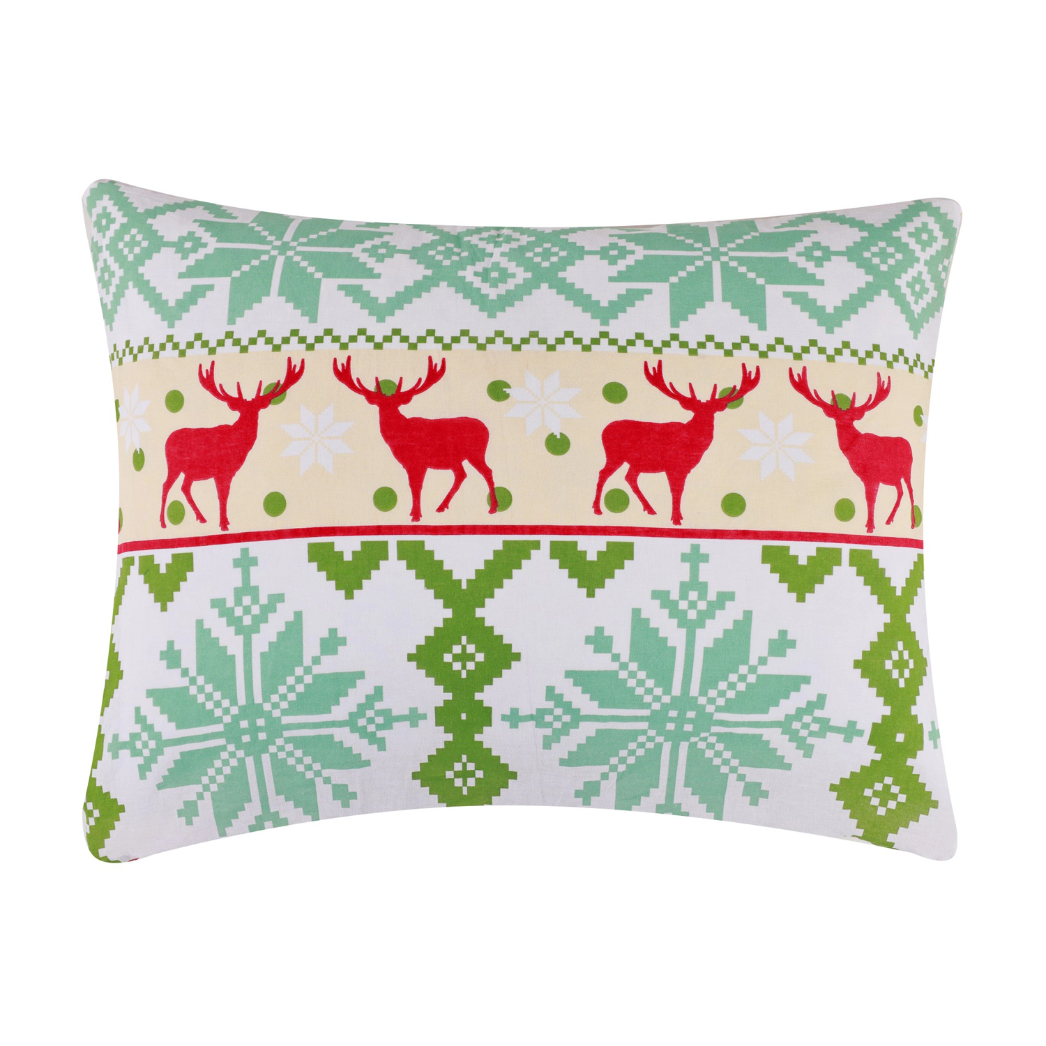 Greenland Home Fashions 100% Cotton with Polyester Fill Fair Isle Snow Sham