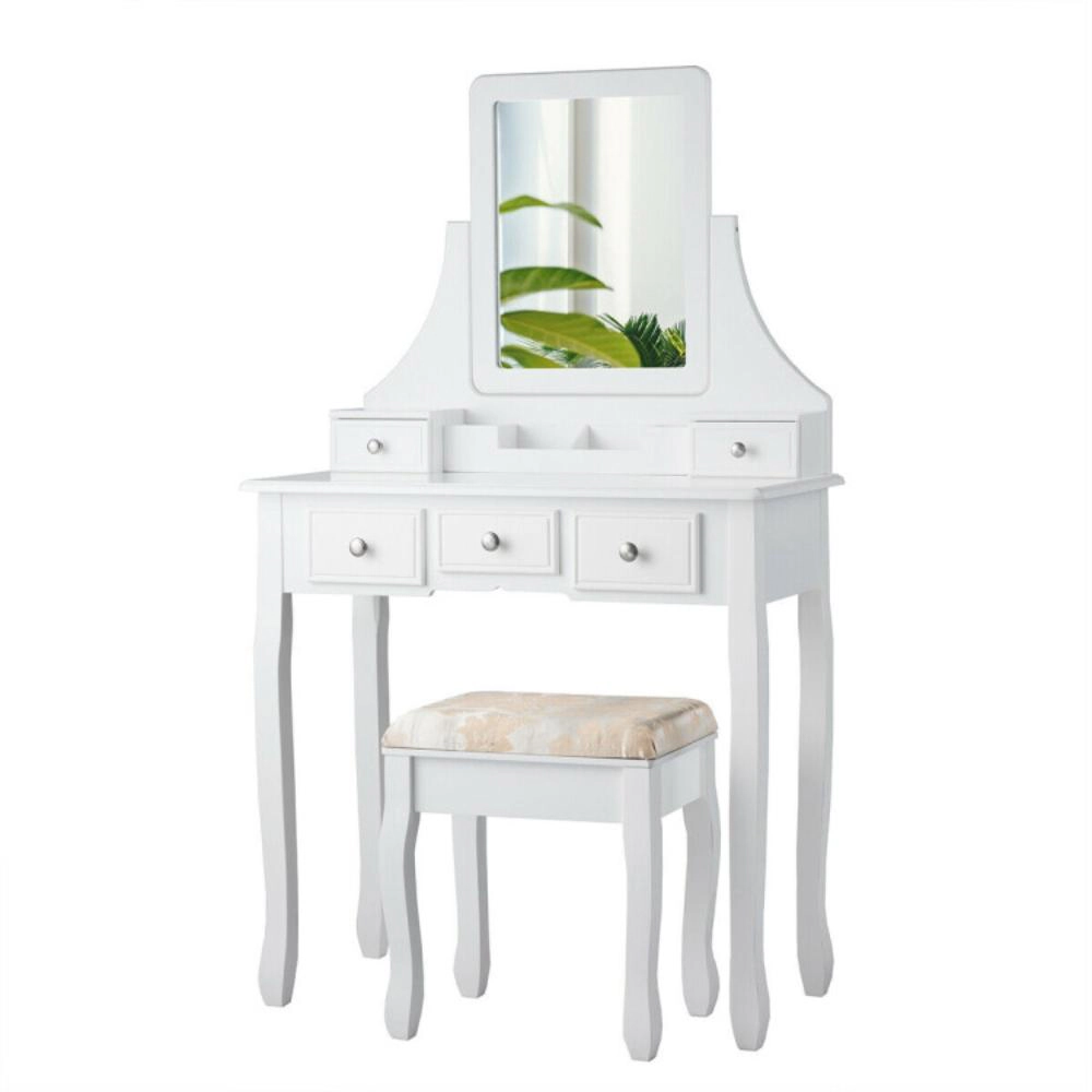 Hivvago 5 Drawers Removable Box Makeup Dressing Vanity Set