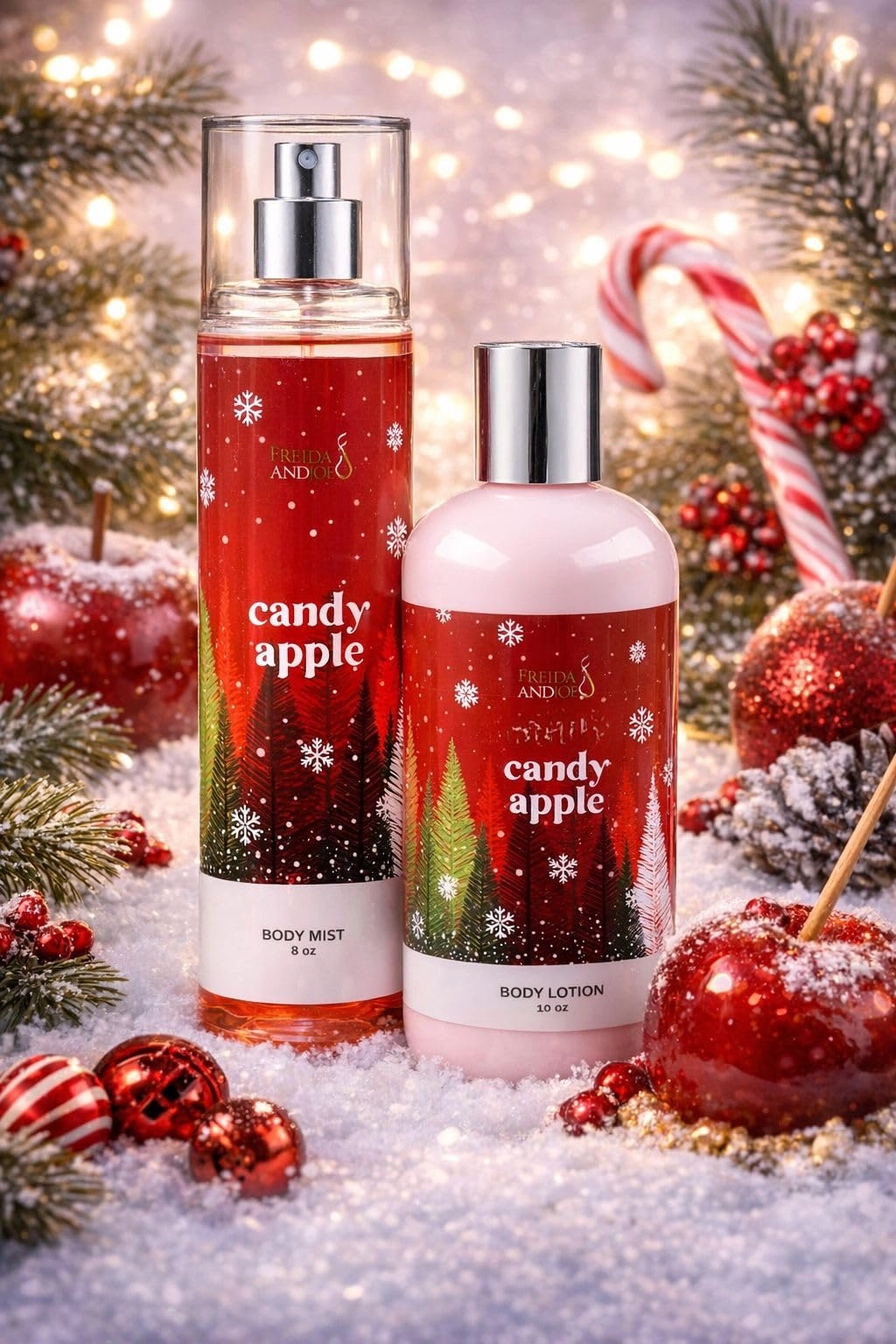 Freida and Joe  Women Candy Apple Body Lotion & Body Mist Spray Set Valentine's Gift