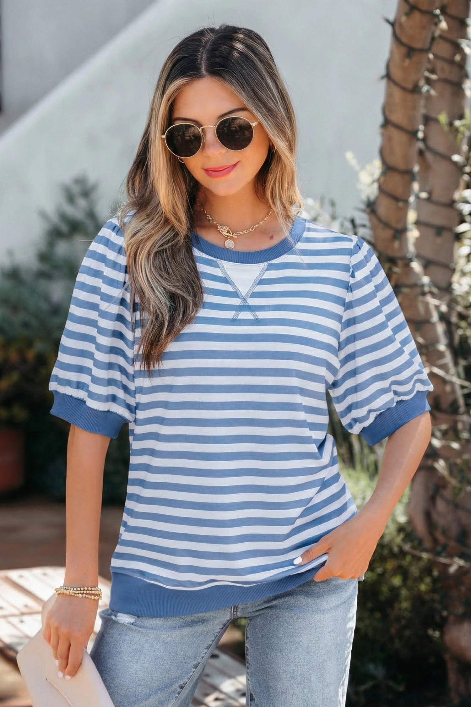 Threaded Pear Alice Bubble Sleeve T Shirt