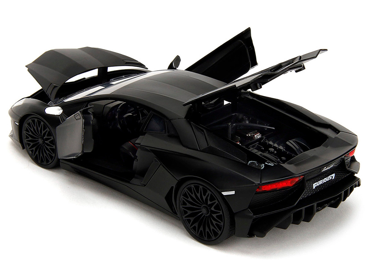 Jada Shaw's Lamborghini Aventador Matt Black "Furious 7" (2015) Movie "Fast & Furious" Series 1/24 Diecast Car