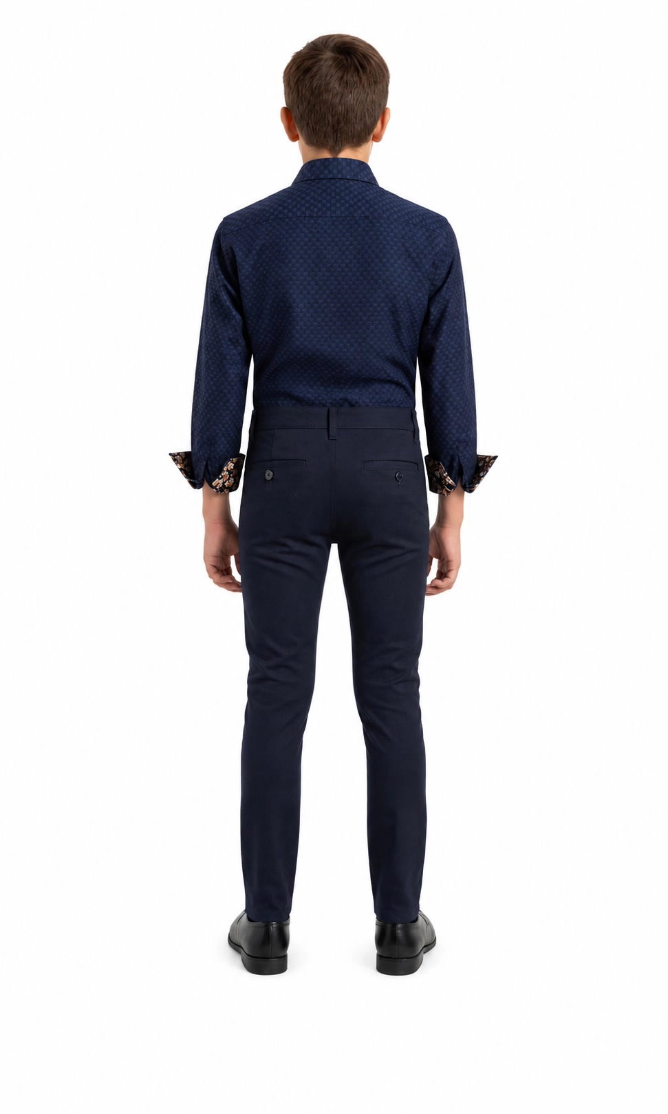 Elie Balleh Boys Slim Fit Jacquard Dot Shirt