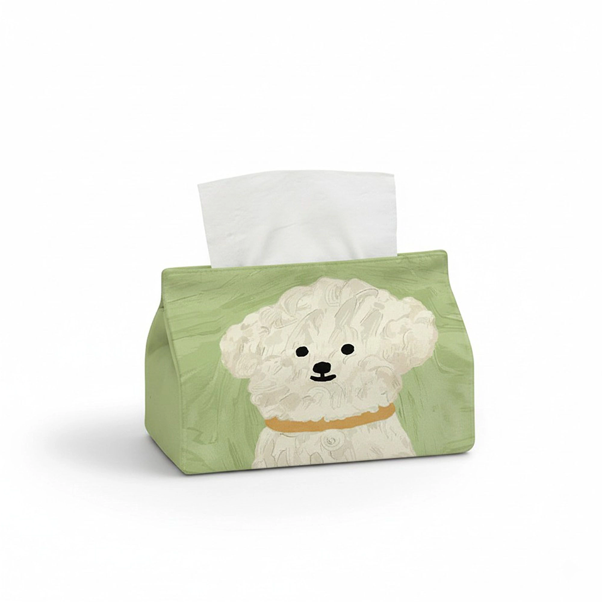 Alilang Unisex 3-piece Illustrated Dog Fabric Tissue Holder Decorative Soft Cover