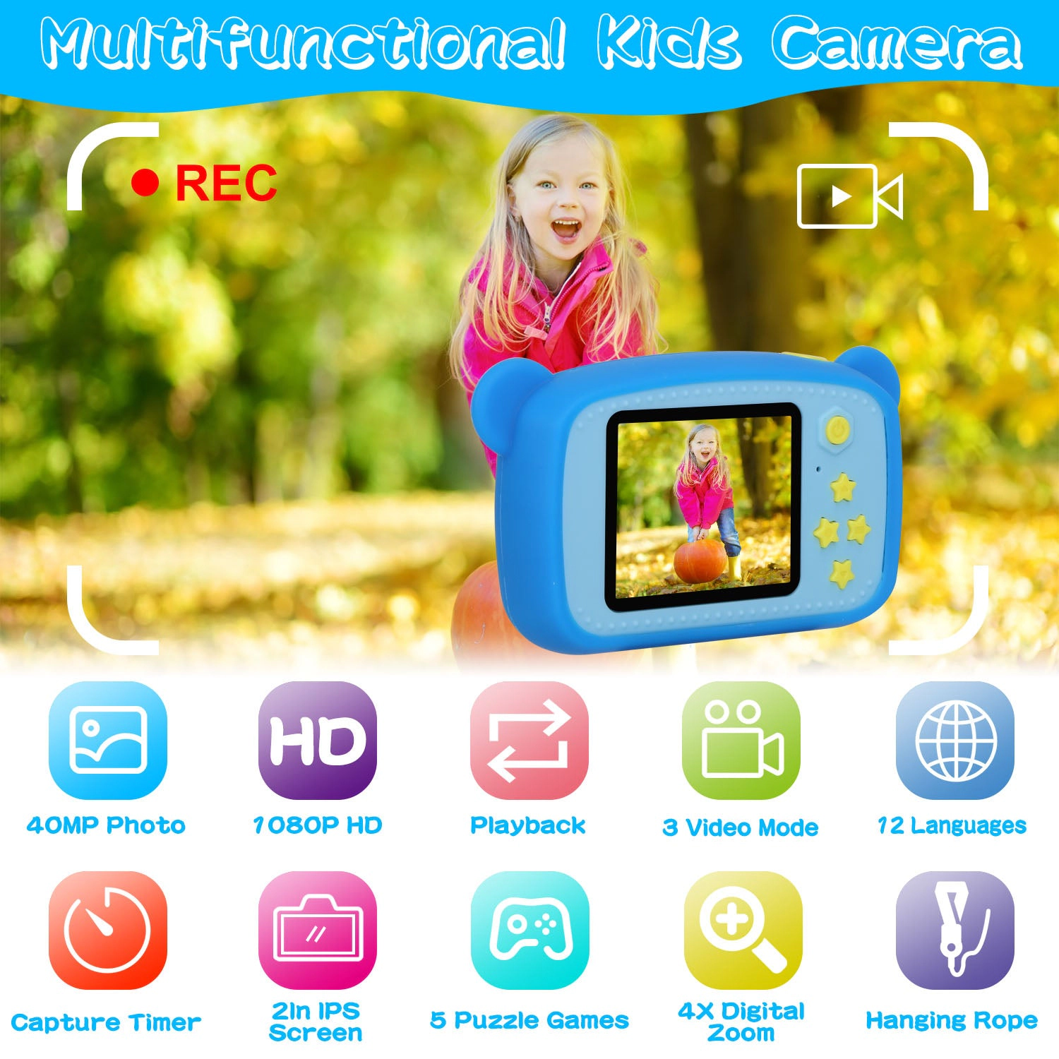 GBruno 2-in-1 Kids Digital Camera With 32GB Card