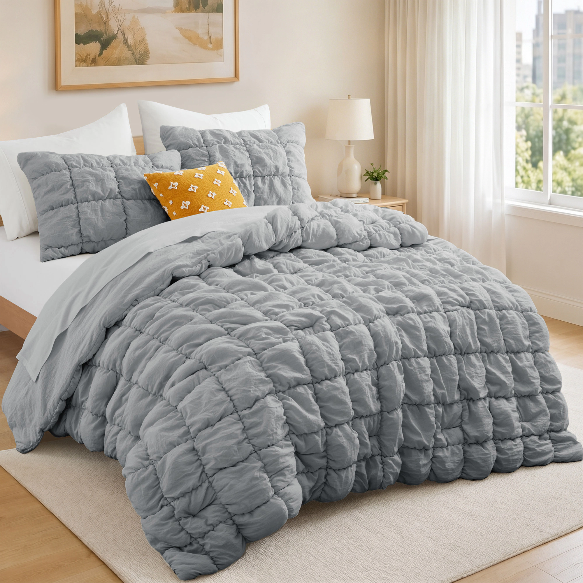 Unikome Fluffy Comforter, All Season Quilted Down Alternative Cloud-Like Soft Bedding