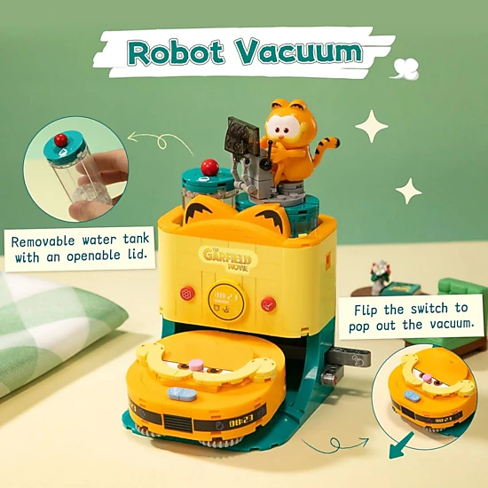 Pantasy The Garfield Movie Robot Vacuum #86823 Building Block Set - 304 ...