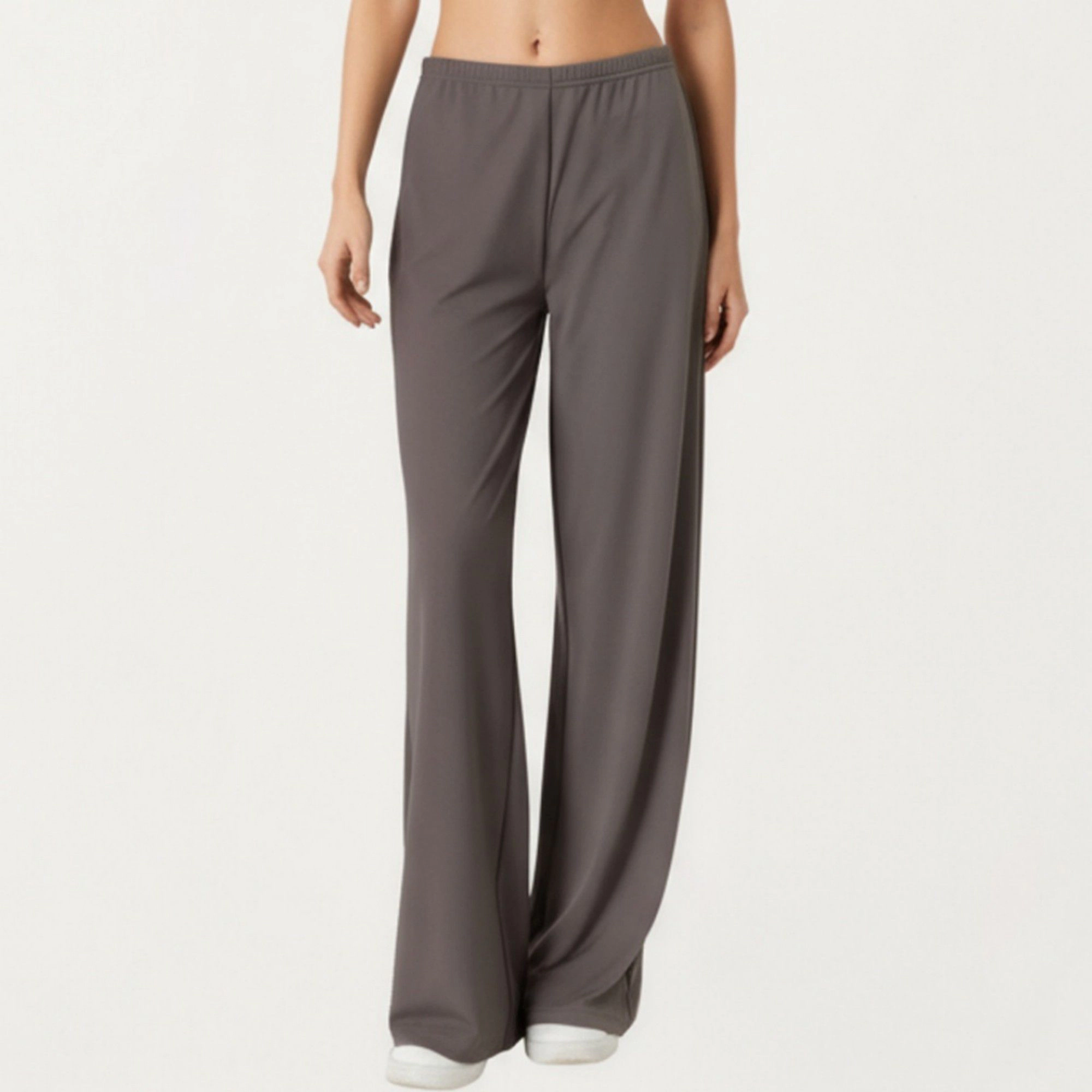 Anna-Kaci Women's High-Waist Wide-Leg Lounge Pants with Soft Stretch Fabric Adjustable Drawstring Waistband