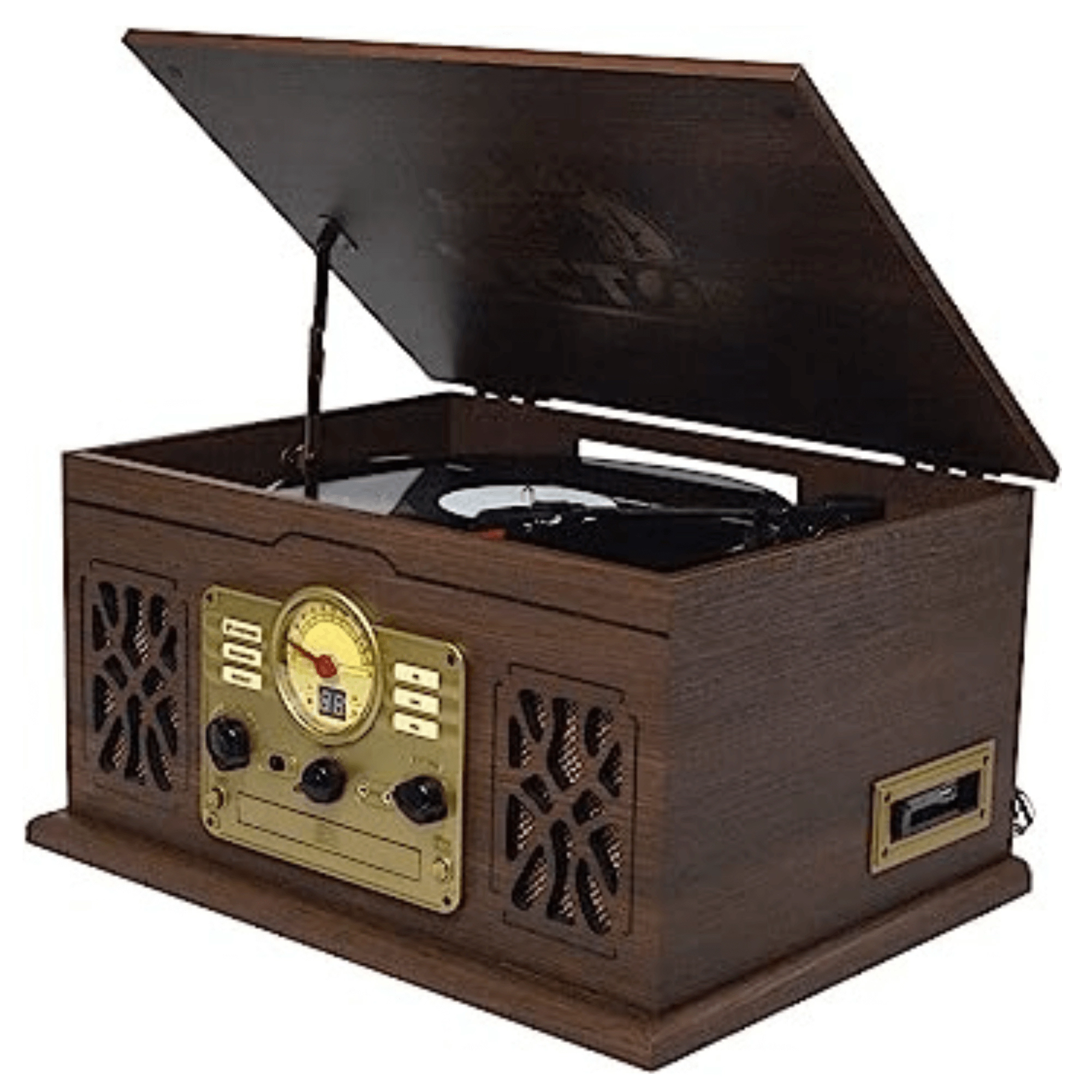 Victor State 7-in-1 Wood Music Center with 3-Speed Turntable