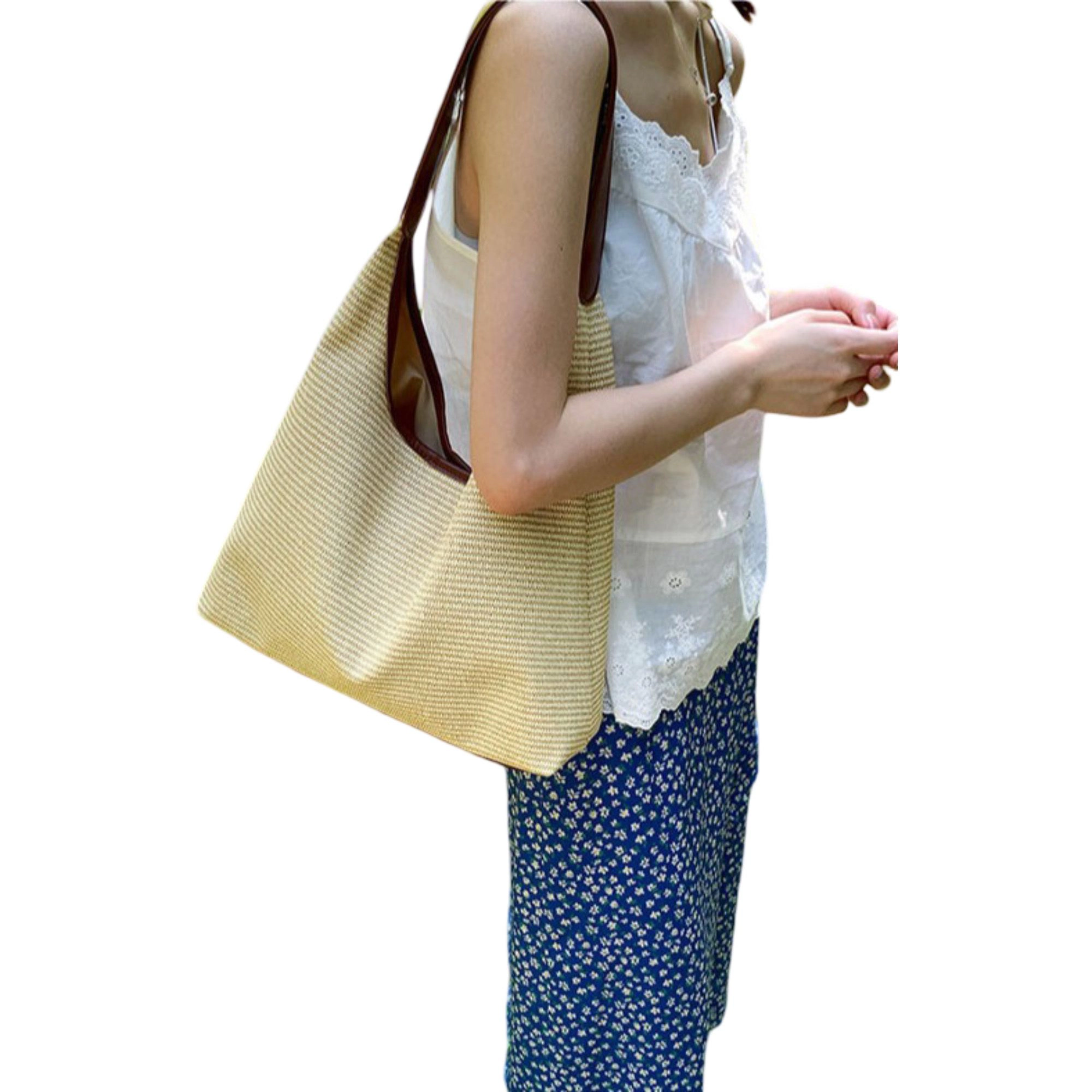 Alilang Women's Canvas Shoulder Bag with Magnetic Closure and Fixed Strap