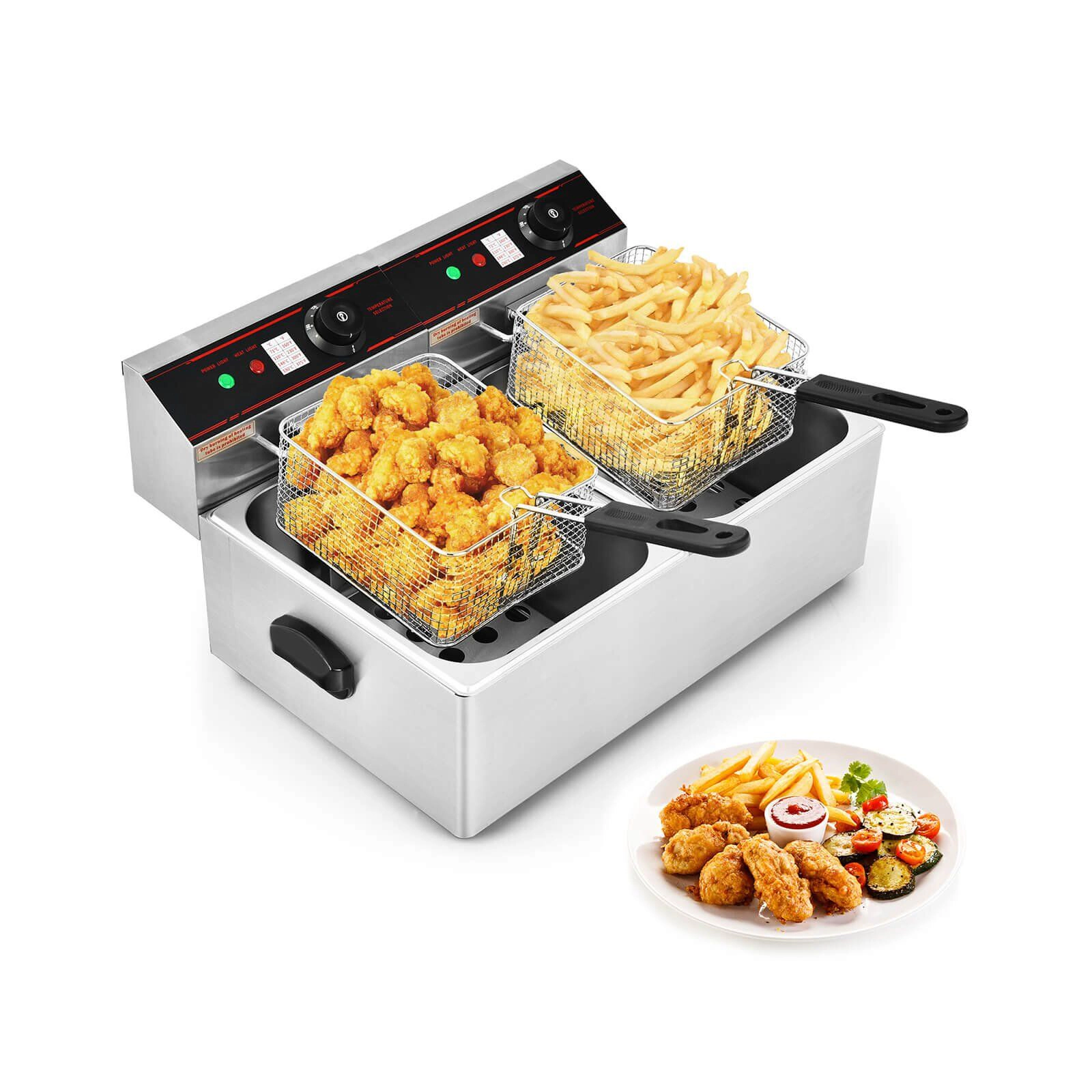 SlickBlue Commercial Style Electric Fryer for Home and Food Service Cooking