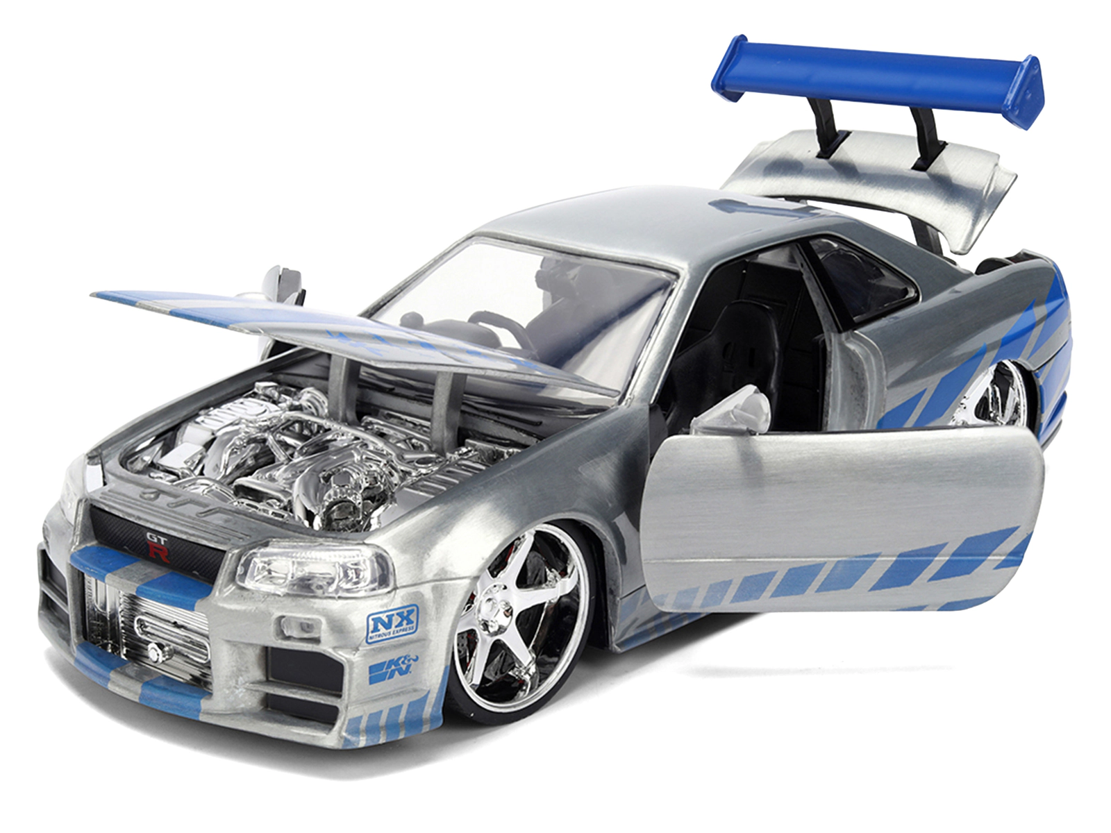 Jada Brian's Nissan Skyline GT-R (R34) RHD (Right Hand Drive) Brush Finish  "2 Fast 2 Furious" (2003) Movie 25