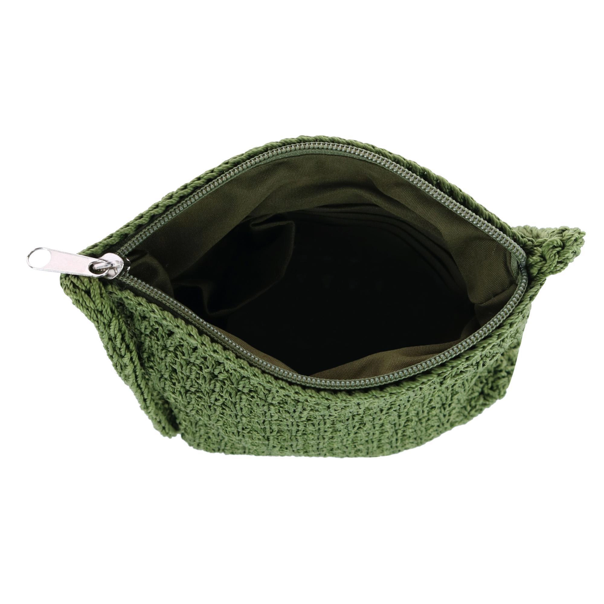 CTM Women's Crochet Crossbody Handbag Boho Casual Shoulder Bag