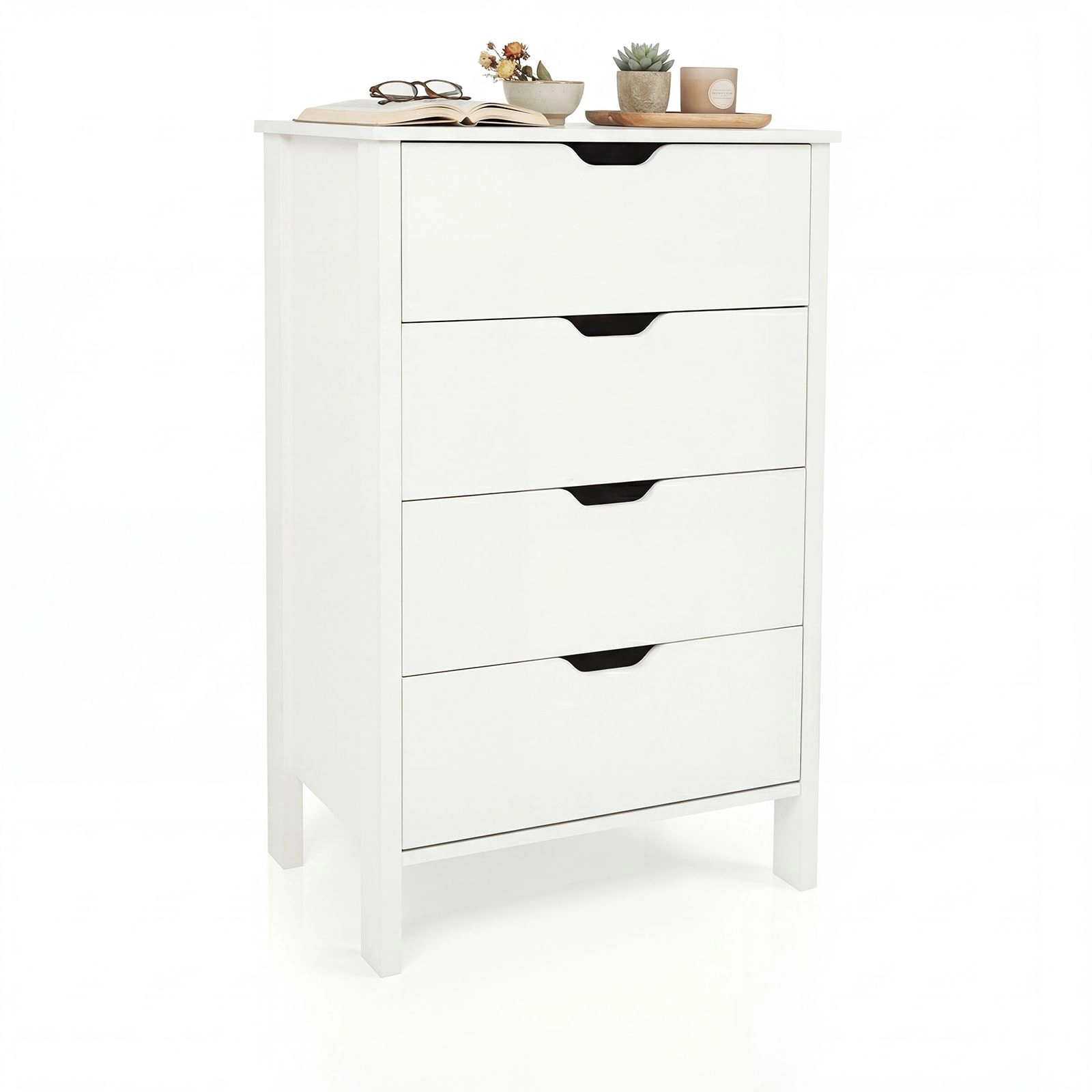 SlickBlue 4-Drawer Tall Storage Dresser with Spacious Countertop