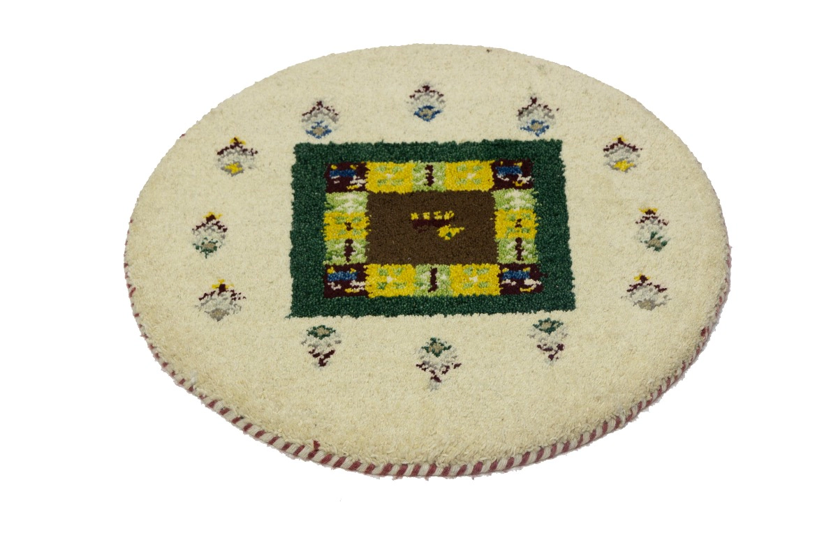 Magic Rugs 2'0 x 2'0 Hand Knotted Indo-Gabbeh Oriental Wool Round Rug