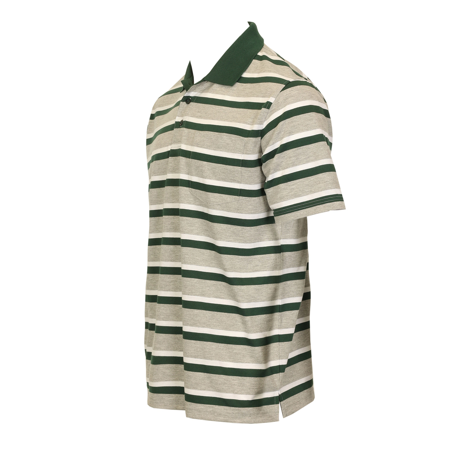 Gioberti Men's Regular Fit Stripe Short Sleeve Polo w/ Pocket