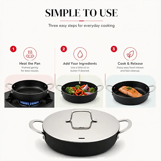 Alva Maestro 3.5 Qt Nonstick Ceramic-Coated Forged Aluminum Saute Pan with Lid