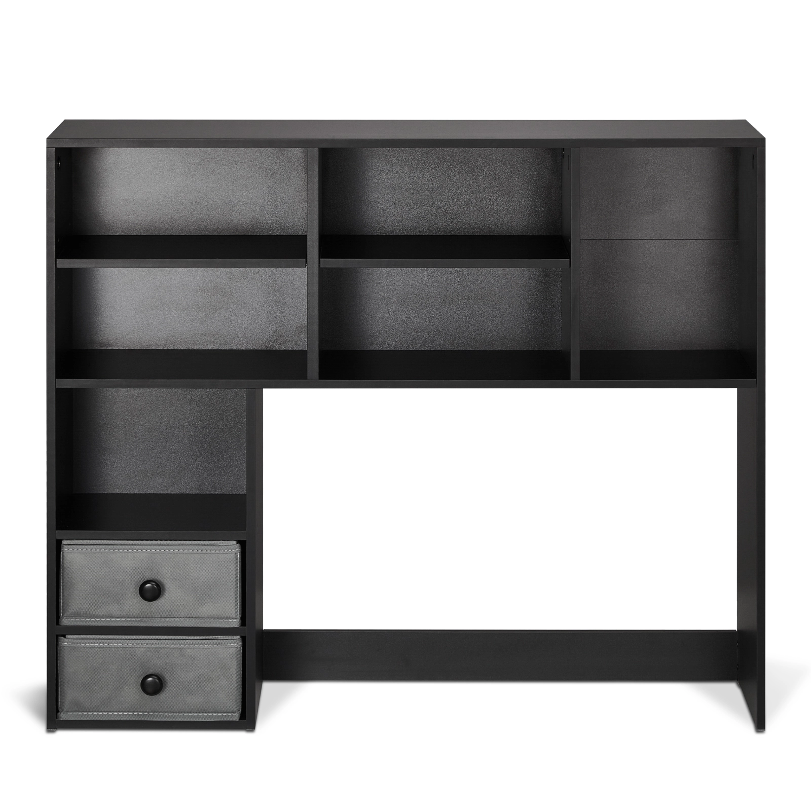 HONGGE Desktop Bookshelf 3-Tier Storage Organizer 37" x 10" 31.1" Office Rack Wood Display Shelf