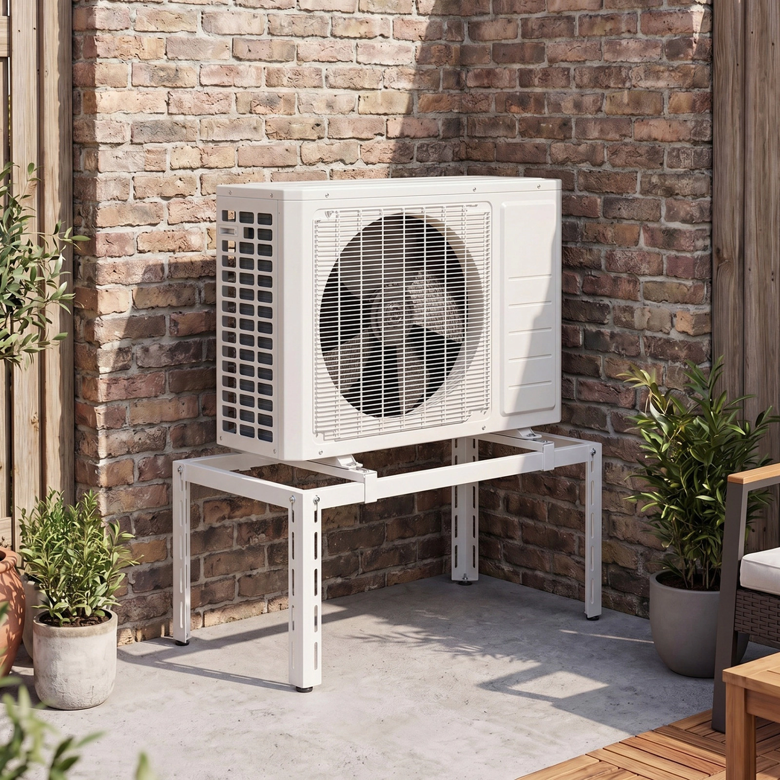 SUGIFT 400-lb Capacity Adjustable Outdoor Mini Split Ground Stand for Ductless Condensers and Heat Pumps