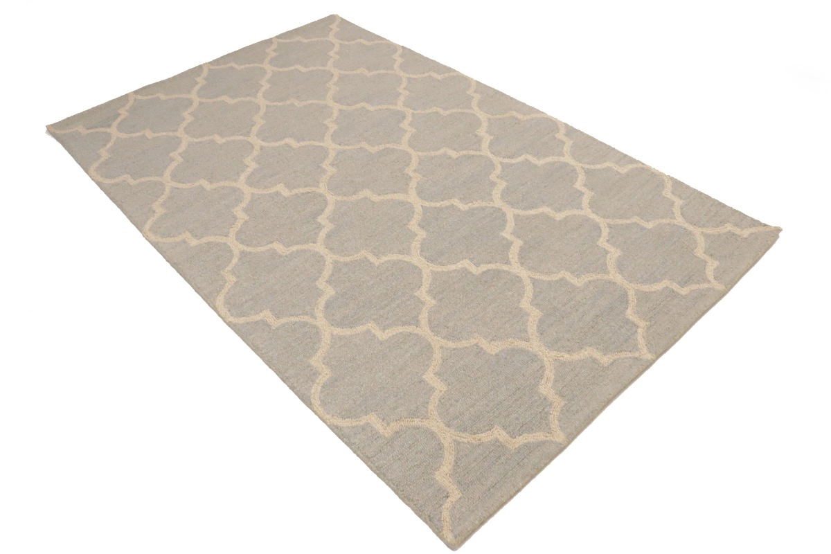 Magic Rugs Greige Trellis 5X8 Hand-Tufted Modern Rug