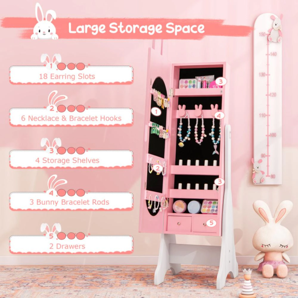 Hivvago Kids Room Furniture Set With Princess Vanity Table And Chair-White