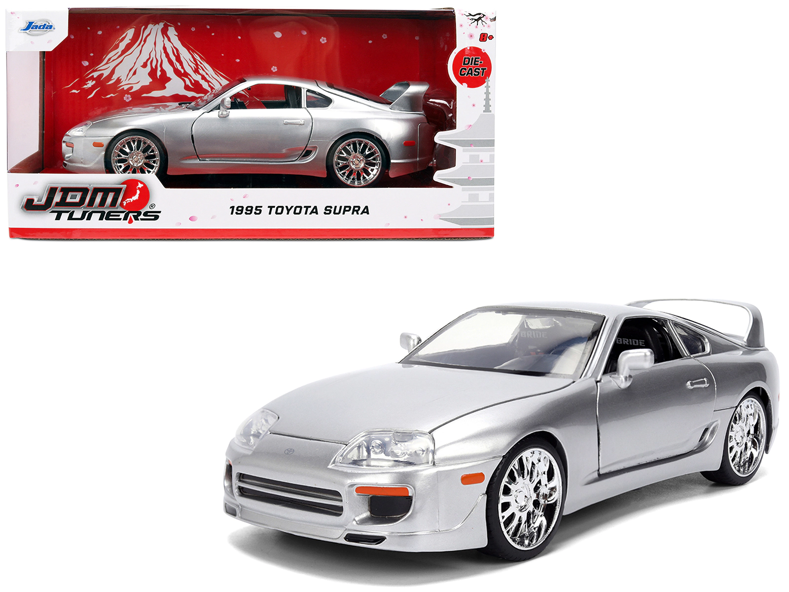 Jada 1995 Toyota Supra Silver Metallic "JDM Tuners" Series 1/24 Diecast Model Car by Jada
