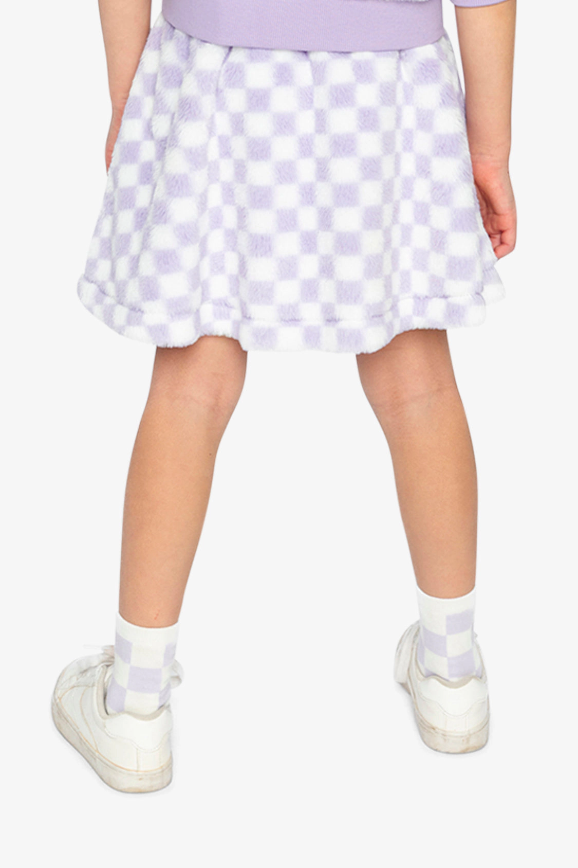 Deux par Girls Tile Pattern Faux Fur Skirt