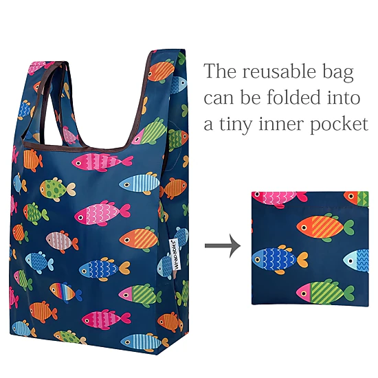 Wrapables JoliBag Collection Reusable Grocery Shopping Bag, (Set of 2 ...