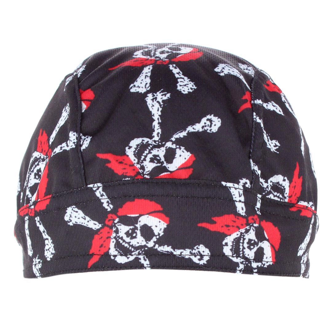 CTM Men's Skull and Crossbones Biker Cap by Wootie