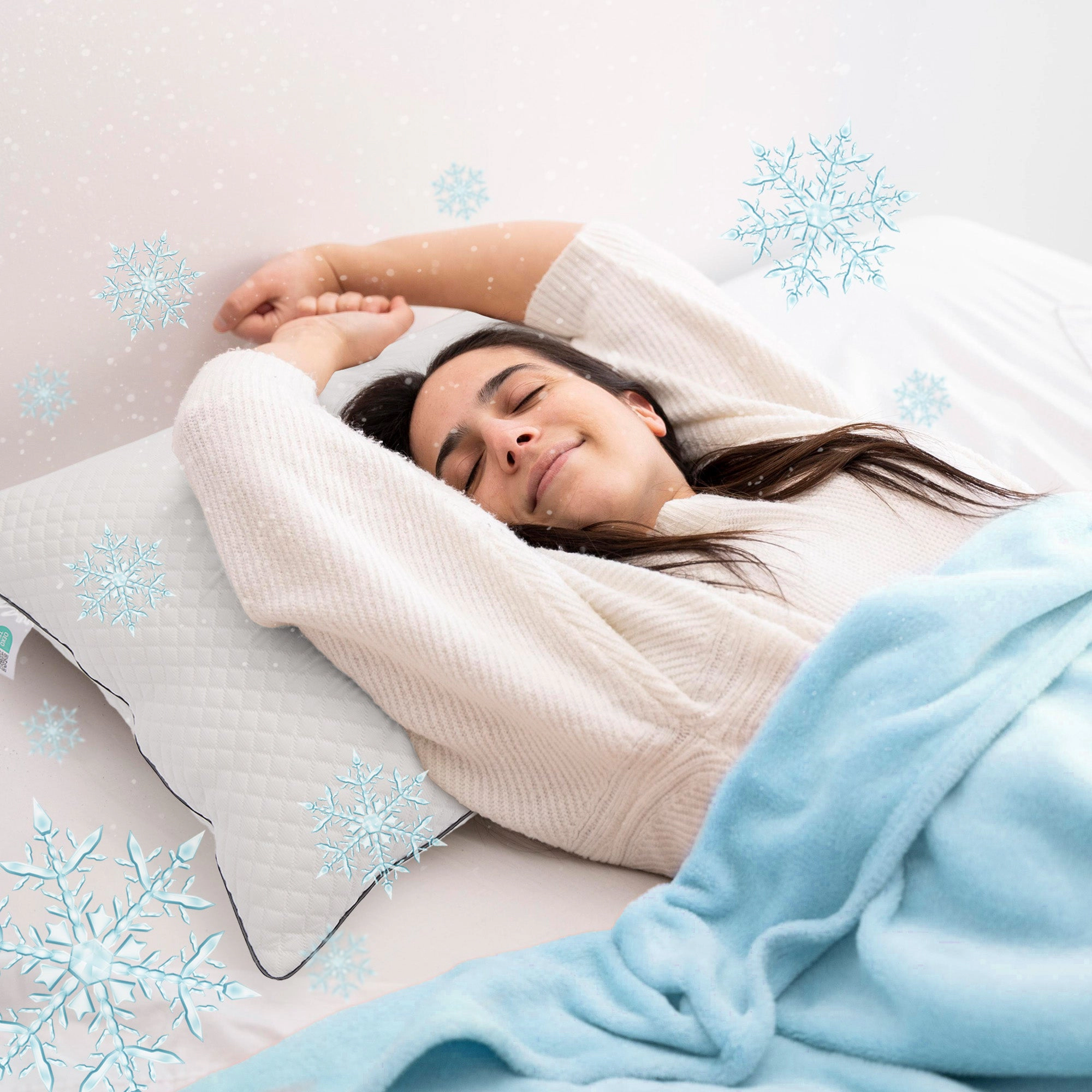 Cheer Collection Cooling Ice Fiber Pillow with Plush Foam Blend