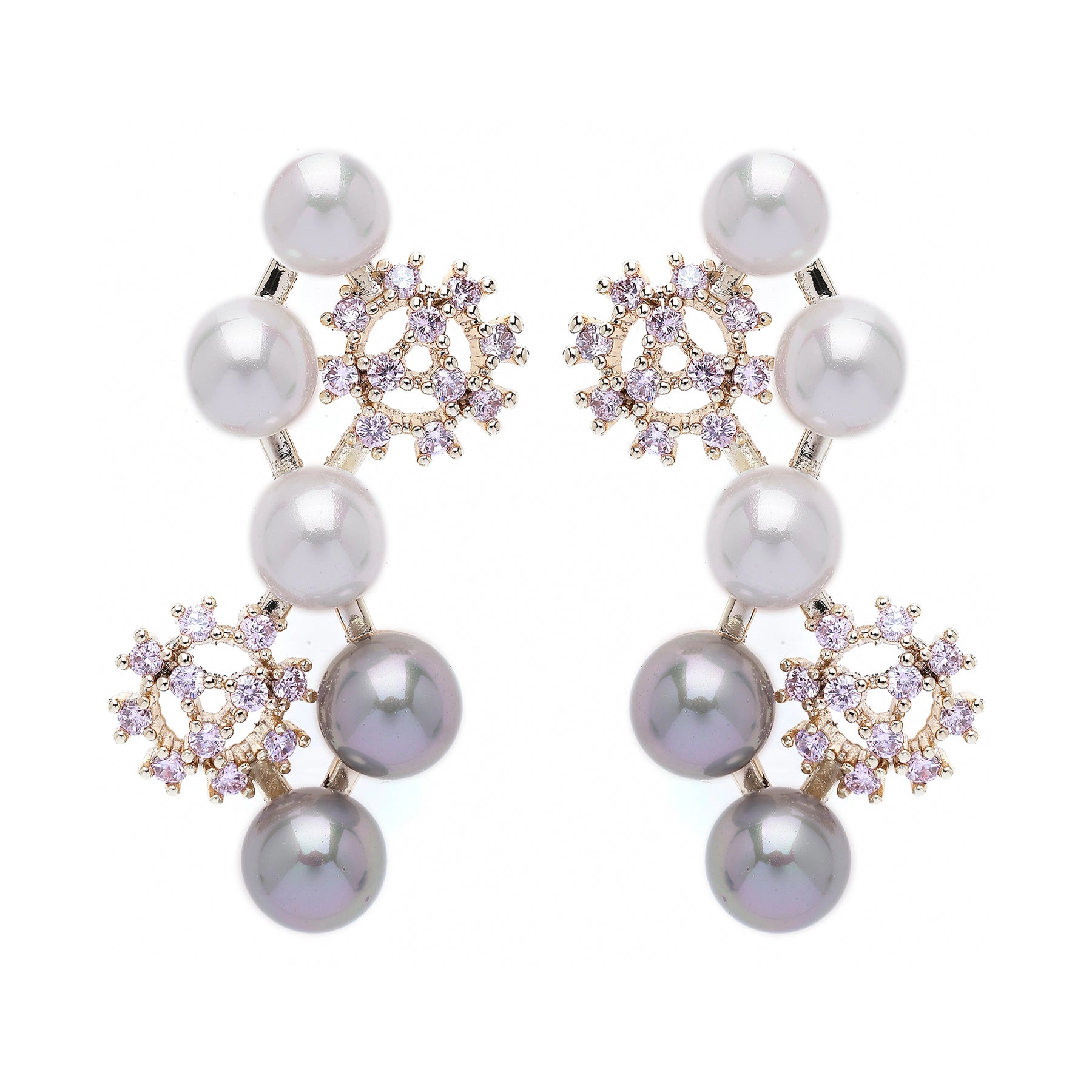 AGP PARIS Womens Cascading Snowflake Drop Earrings