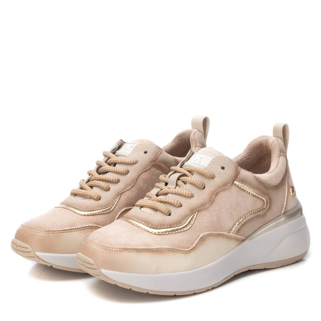 XTI Womens Sneakers Suede Lace-Up Casual Shoes
