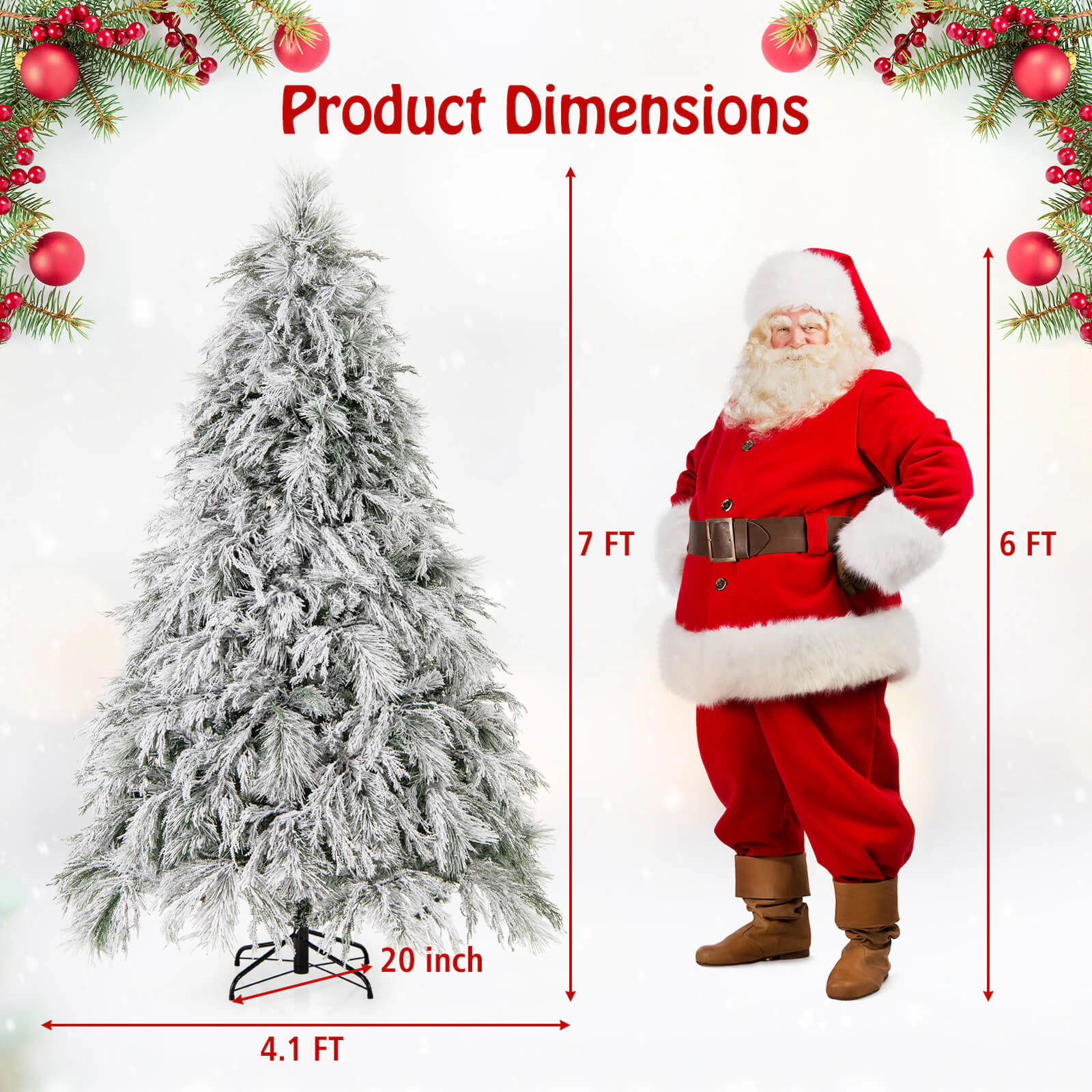 Costway 4.5/6/7 FT Pre-Lit Artificial Christmas Tree