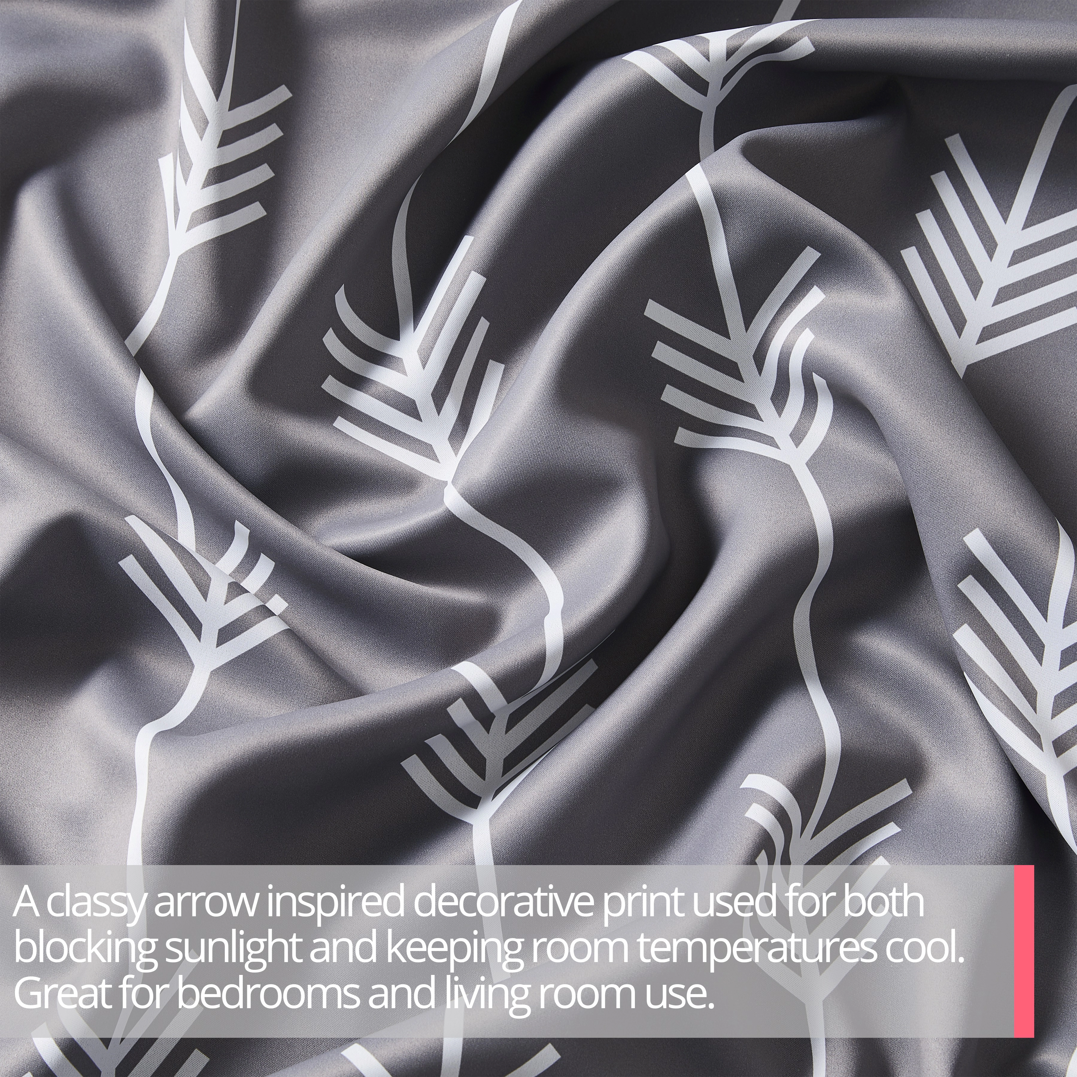 HLC.ME Arrow Printed Privacy Blackout Room Darkening Grommet Window Curtain Panels - Set of 2