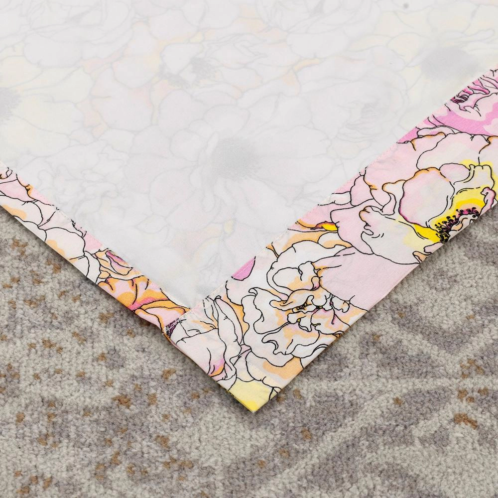 Greenland Home Fashion Misty Bloom Bow Tie Window Kitchen Curtain Valance - Pink 84x16"
