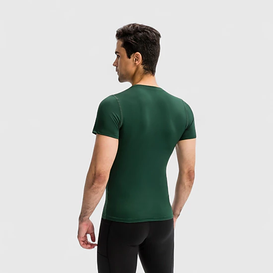 Anna-Kaci Men's Short Sleeve Compression Top with Moisture-Wicking Stretch Fabric for Performance and Training