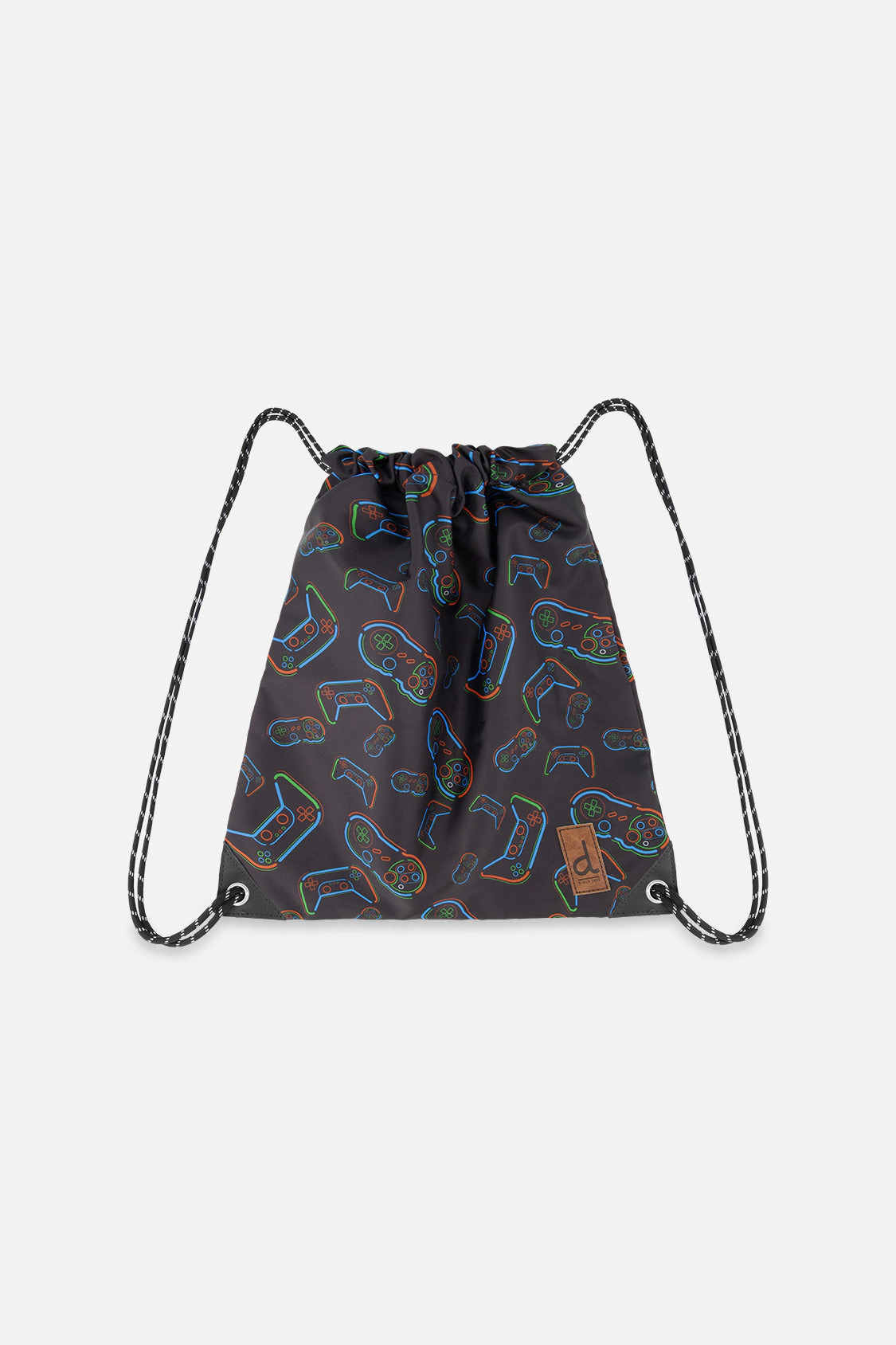Deux par Deux Boys Lightweight Game Controller Print Drawstring Bag