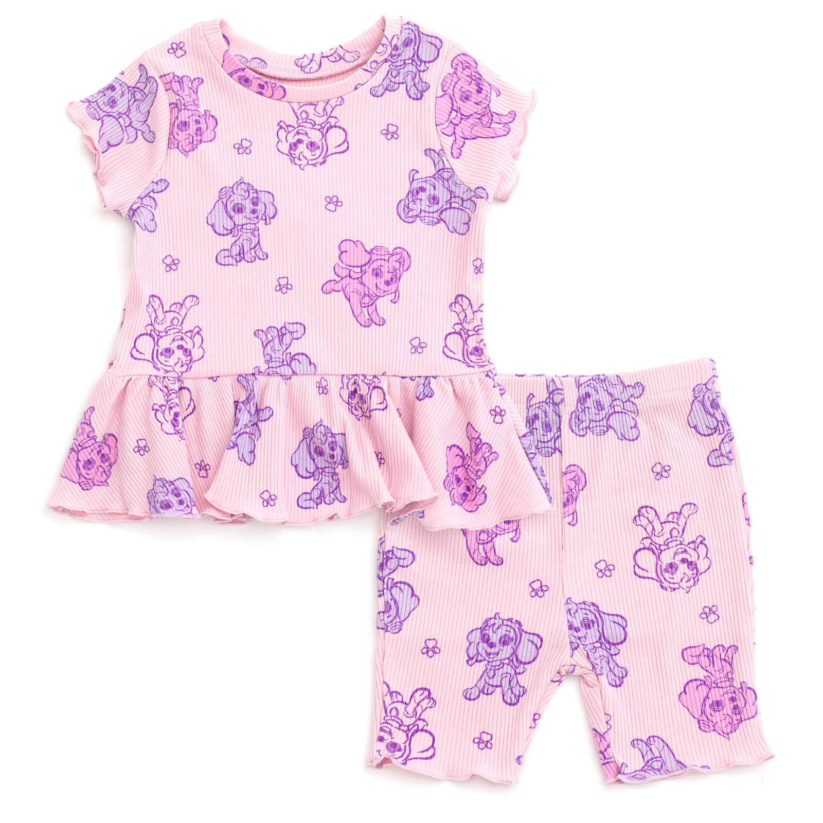 Paw Patrol Skye Girls' 2-Piece Tee and Bike Shorts Set