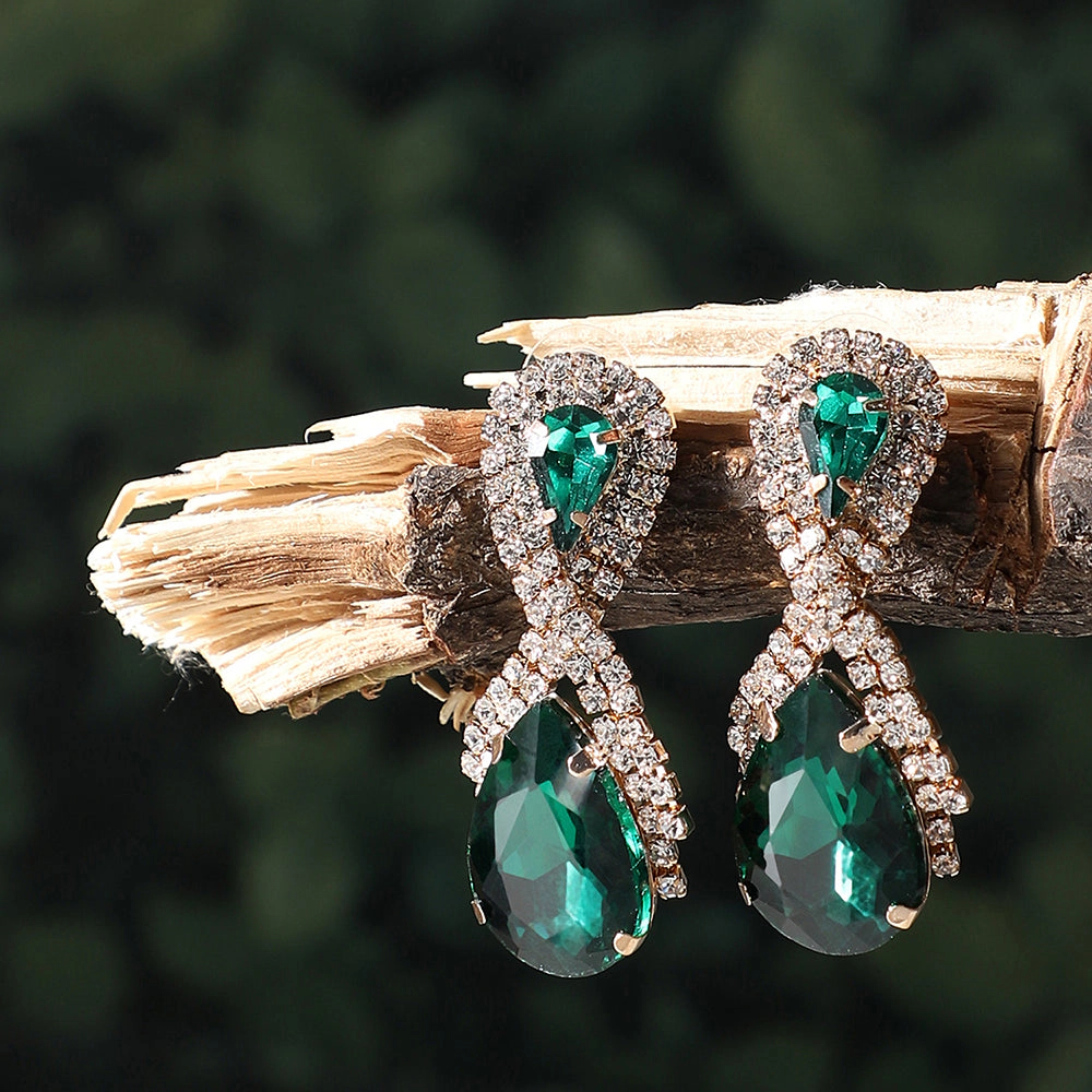 SOHI Women's Teardrop Stone Drop Earrings