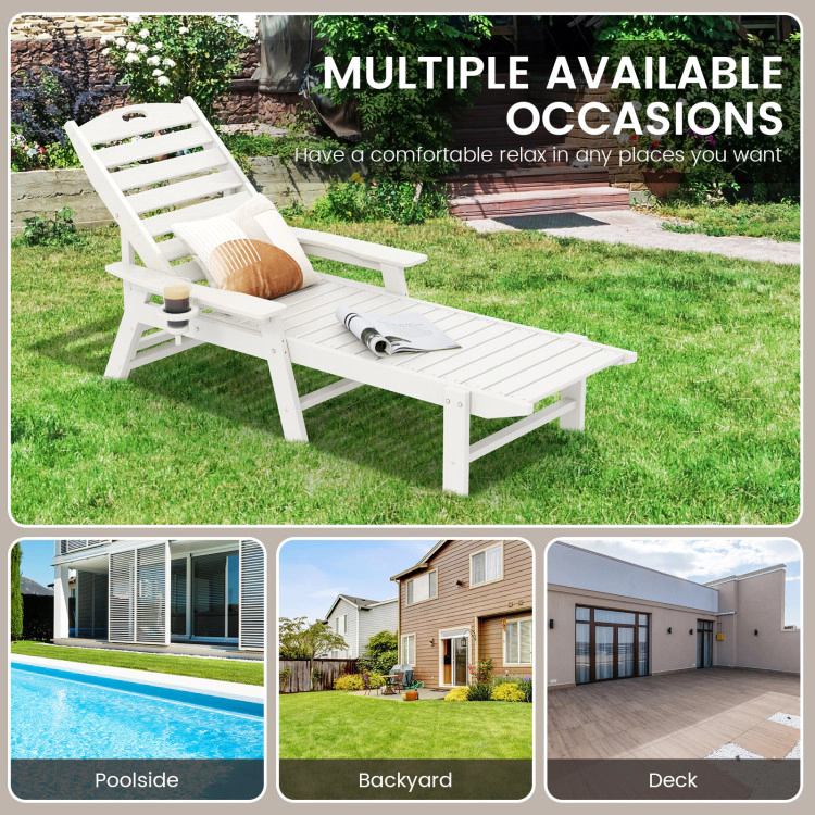 Hivvago Patio Chaise Lounge Chair With 4 Position Backrest