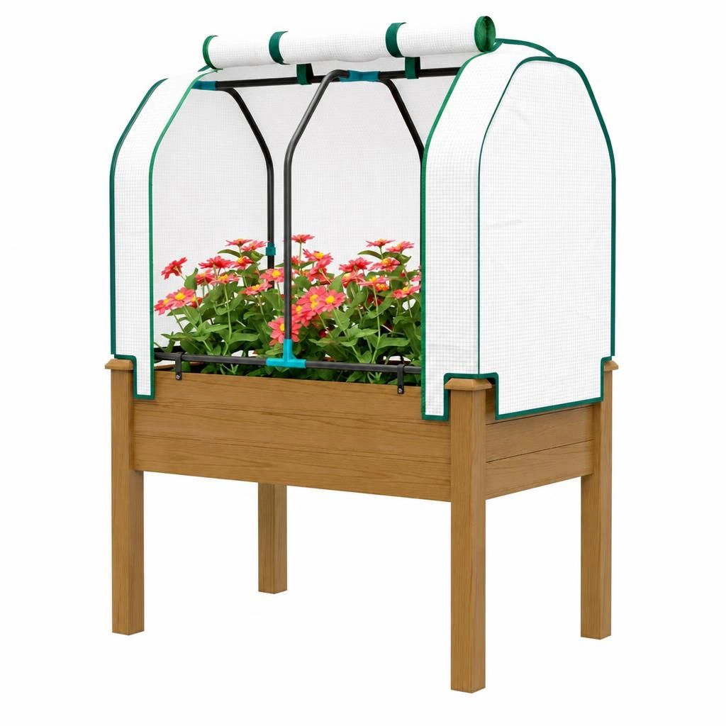WOW PIONEER Large Elevated Planter Box for Backyard Patio Balcony Garden