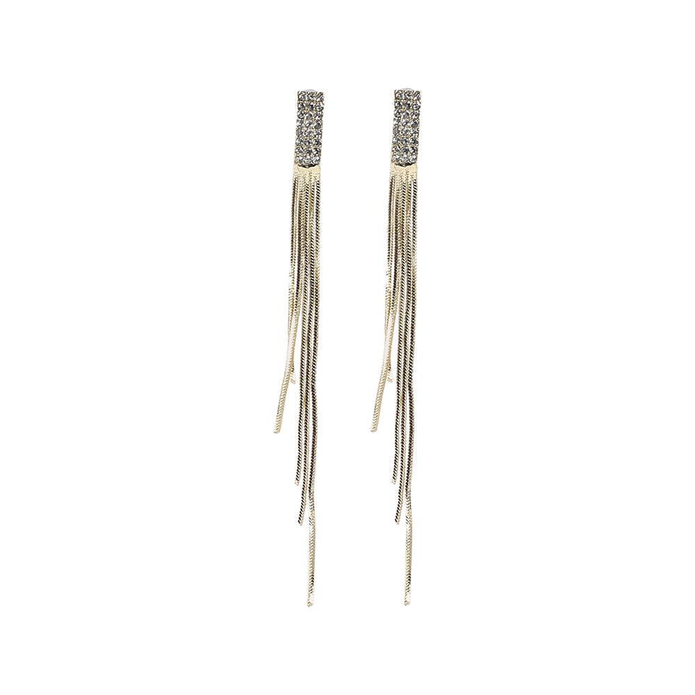 SOHI Women's Crystal Silver the Aurélie Drop Earrings