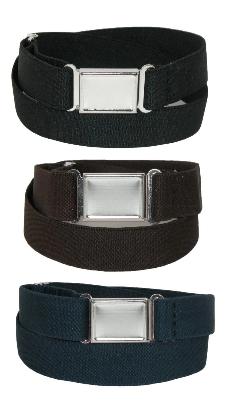 CTM Kids' Elastic Stretch Belt with Magnetic Buckle (Pack of 3 Colors)