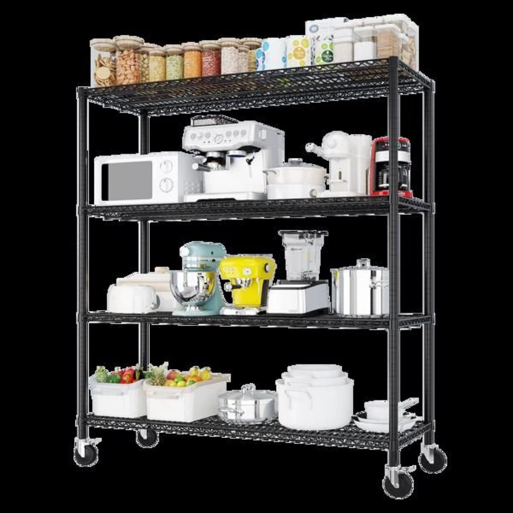 Flynama Heavy Duty Wire Shelving with Wheels 2500LBS NSF Adjustable Steel Rack for Garage Pantry and Commercial Shelving