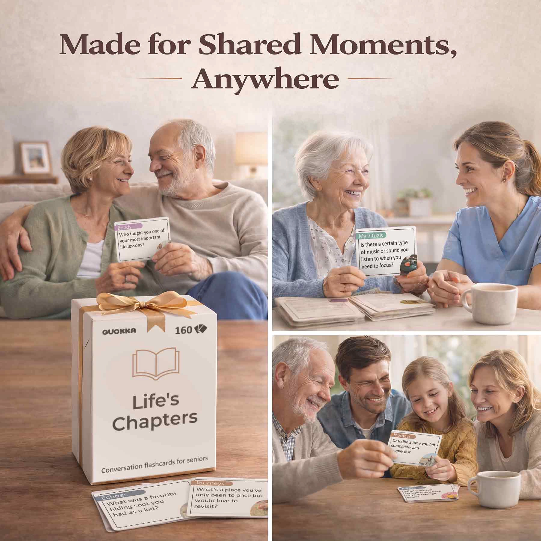 QUOKKA Memory & Conversation Cards for Seniors – Phrase Matching Discussion Activity