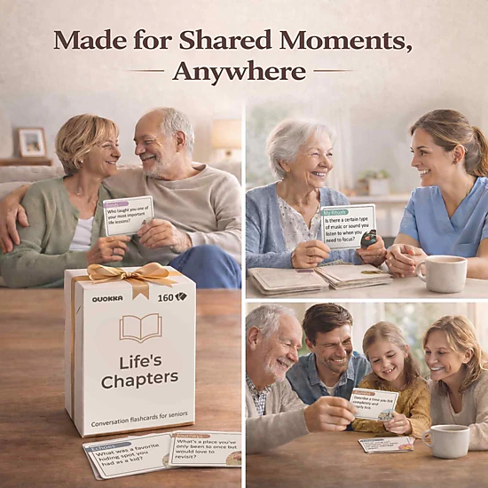 QUOKKA Memory & Conversation Cards for Seniors – Phrase Matching & Discussion Activity Cards