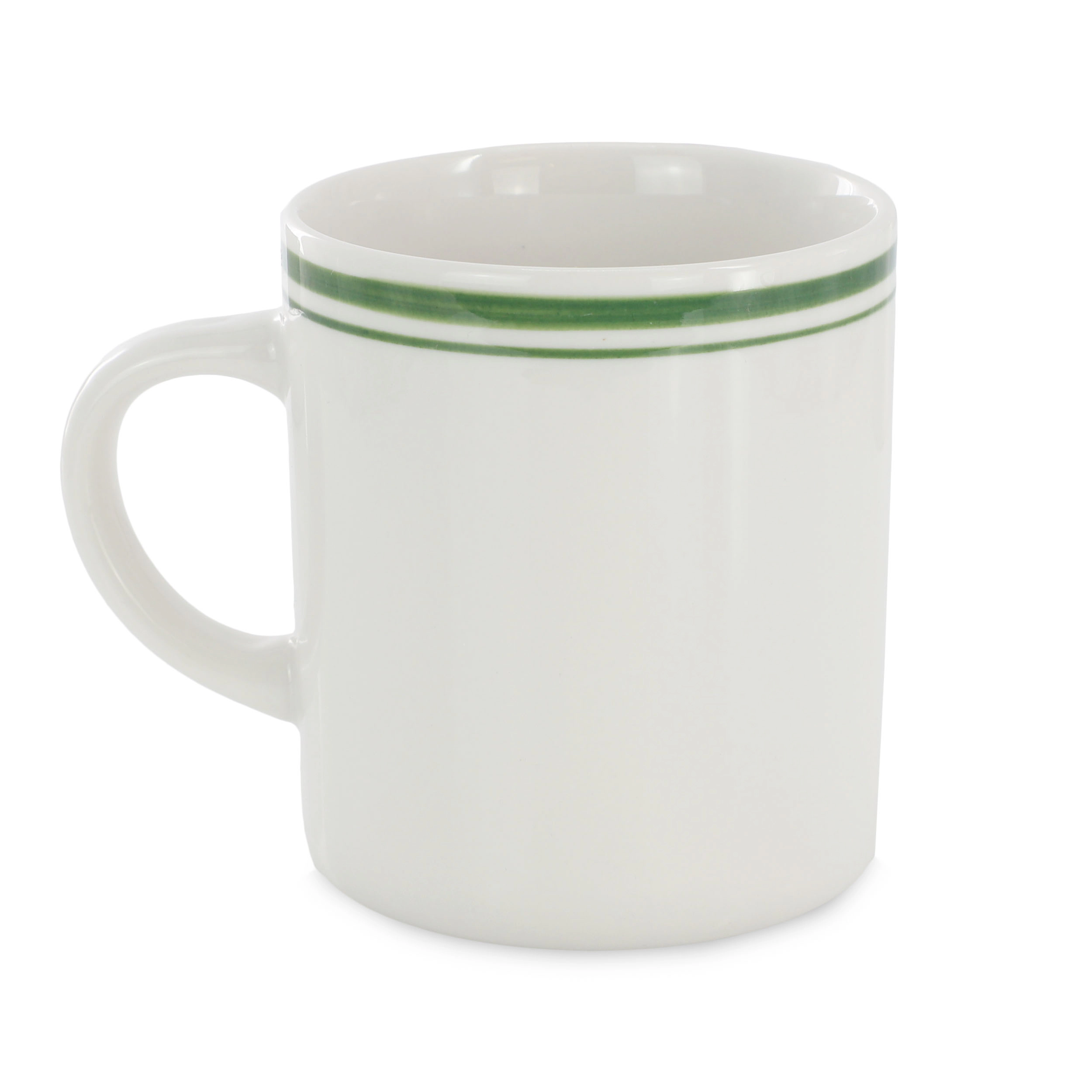 Gibson Homewares Hometown Diner 8-Piece Set 16 Ounce Green Banded Mug