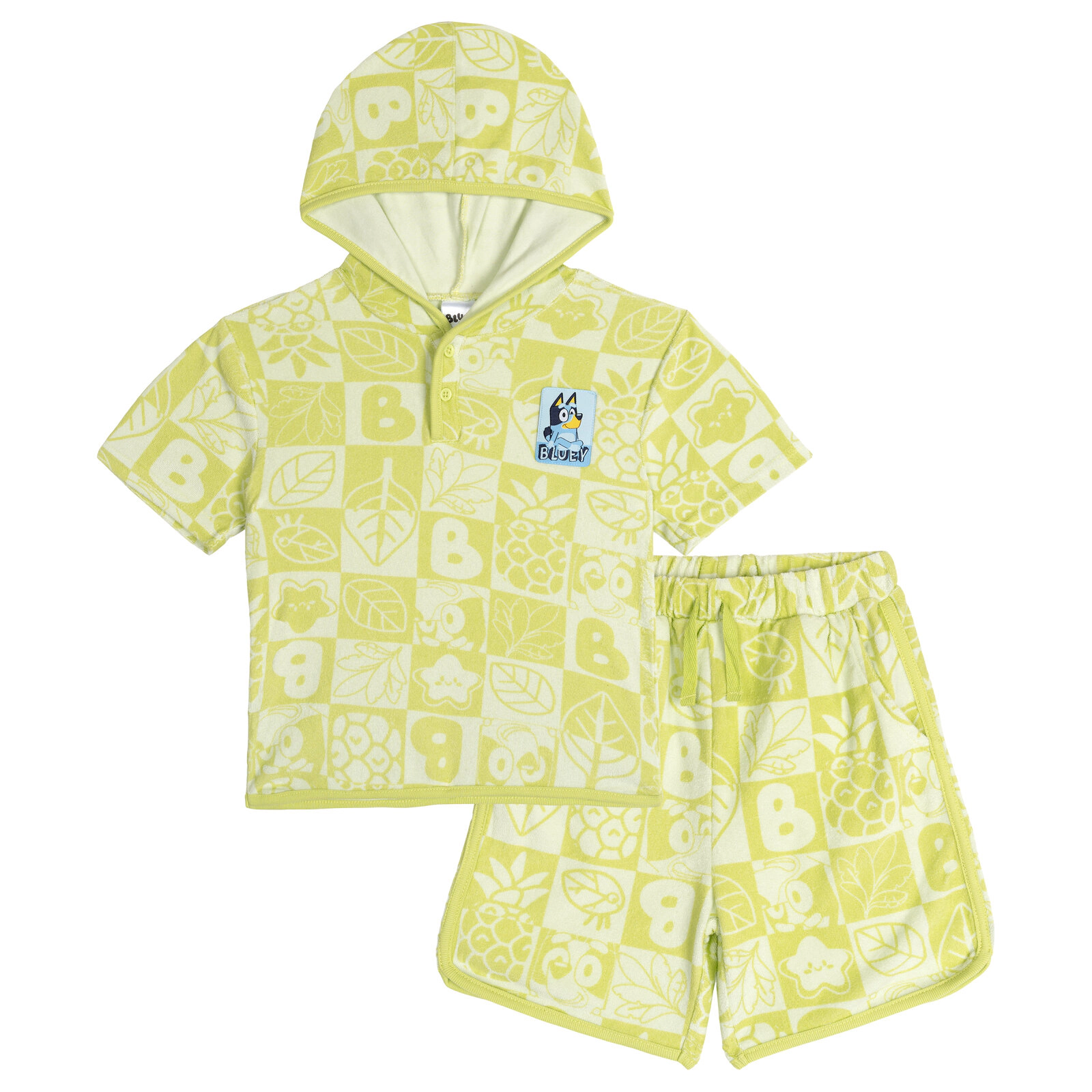 Bluey Loungewear 2-Piece Hooded Tee and Shorts Set