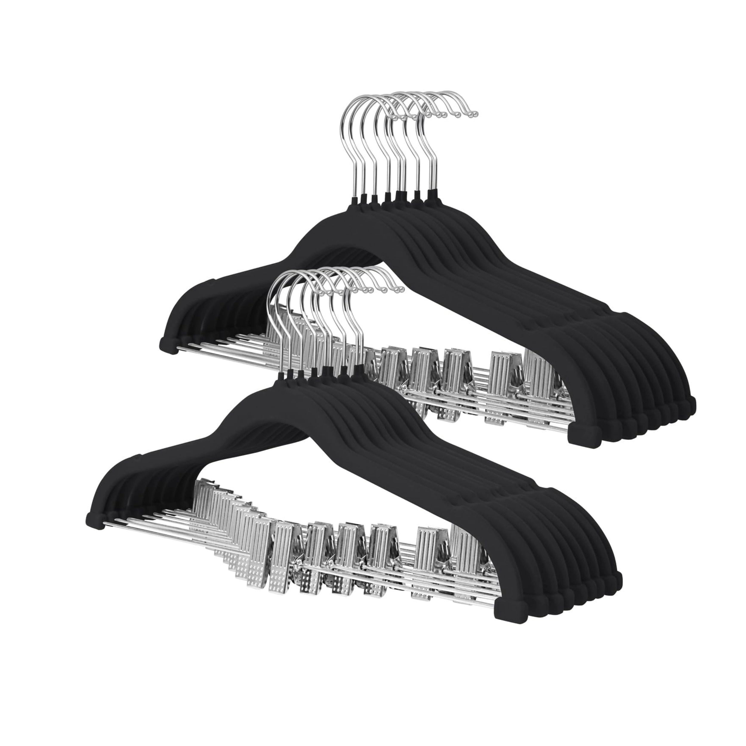 Stock Preferred Pack of 18 Velvet Pants and Skirt Hangers with Adjustable Clips Space Saving Clothes 16.8 Inch