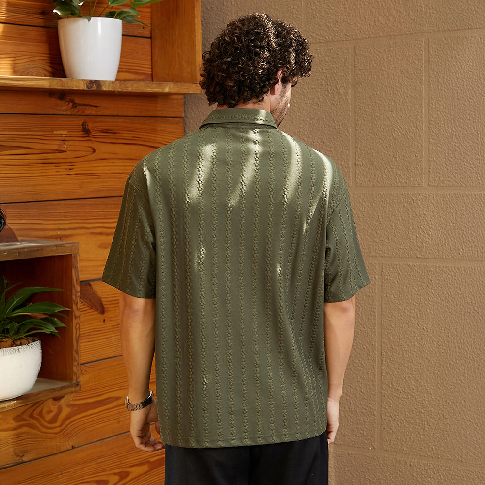Spiralknot-Tactile Oversized Polo T-Shirt